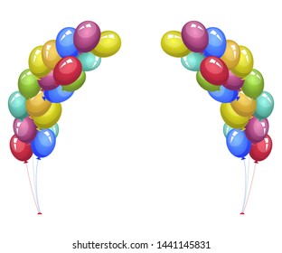 Colored balloons vector design illustration isolated on white background