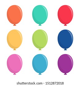 Colored balloons vector design illustration isolated on white background