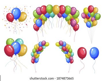 Colored balloons vector design illustration isolated on white background