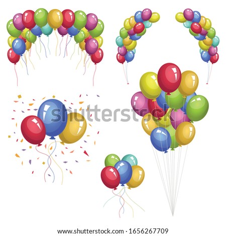 Colored balloons vector design illustration isolated on white background