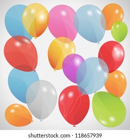 Colored balloons, vector illustration. Eps 10 .