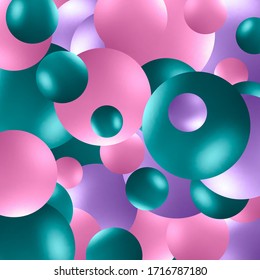 Colored balls background. Vector eps 10. 3d pink an blue balls