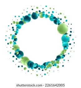 Colored balls background. Vector eps 10 . 3d blue and green balls