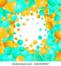 Colored balls background. Vector eps 10. 3d green and yellow balls