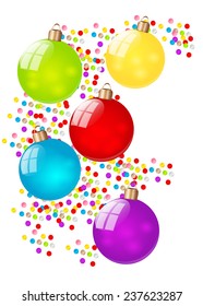 Colored balls in Christmas background. Vector EPS10.