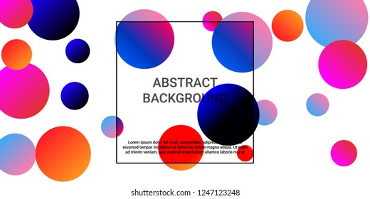 Colored balls. Creative design of coverages. Vector geometric illustration. Halftone, 3d. Abstract background of  blue, orange, pink  colored balls.