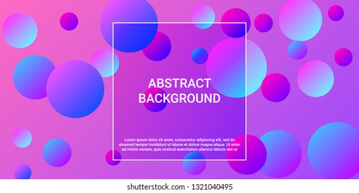 Colored balls. Creative design of coverages. Vector geometric illustration. Halftone, 3d. Abstract background of  pink, purple, blue colored balls.