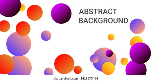 Colored balls. Creative design of coverages. Vector geometric illustration. Halftone, 3d. Abstract background of  violet, red, yellow  colored balls.