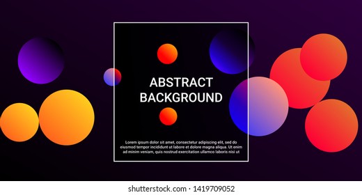 Colored balls. Creative design of coverages. Vector geometric illustration. Halftone, 3d. Abstract background of  violet, orange, red  colored balls.