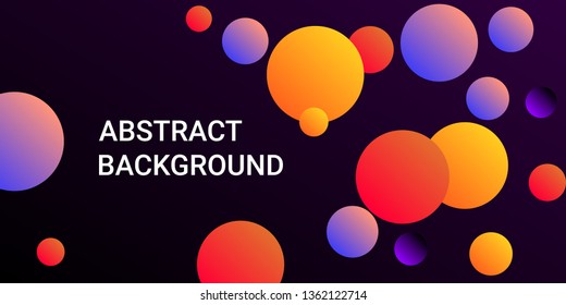 Colored balls. Futuristic design of coverages. Vector geometric illustration. Halftone, 3d. Abstract background of  violet, orange, red  colored balls.