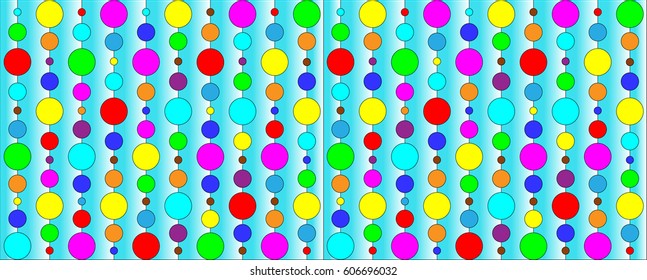Colored balls in a line and the background