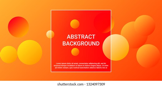 Colored balls. Minimal design of coverages. Vector geometric illustration. Halftone, 3d. Abstract background of  orange, yellow, red  colored balls.