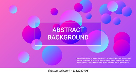 Colored balls. Minimal design of coverages. Vector geometric illustration. Halftone, 3d. Abstract background of  pink, purple, blue colored balls.
