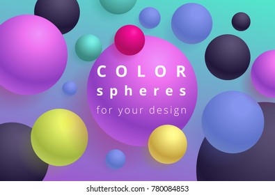 Colored balls on a cyan gradient background