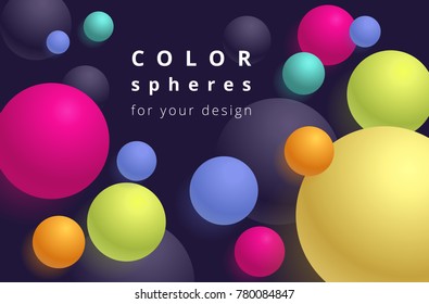 Colored balls on a dark background