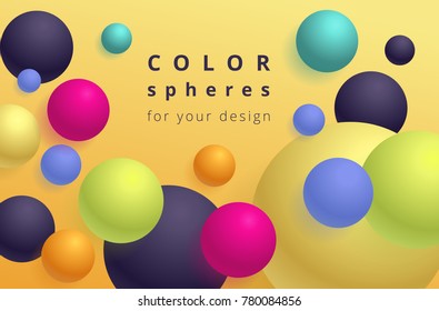 Colored balls on a yellow background