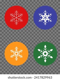 Colored balls and snowflake. Multi-colored colored Christmas balls. A large snowflake is located in the center of the balls. Vector illustration EPS10.