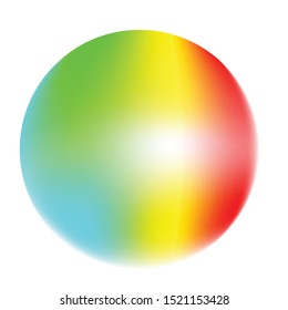The colored balls are yellow, red, green, blue.