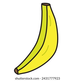 Icono de fruta de plátano coloreado Ilustración vectorial
