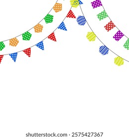 Colored banner pennants banner decoration banner for event holiday, vector of festival greeting card, invitation poster, birthday design banner illustration