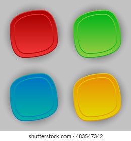 Colored banners, icons. Vector illustration