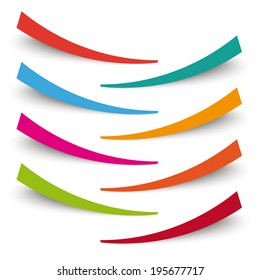 Colored banners on the grey background. Eps 10 vector file.