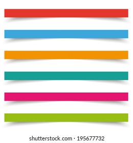Colored banners on the grey background. Eps 10 vector file.