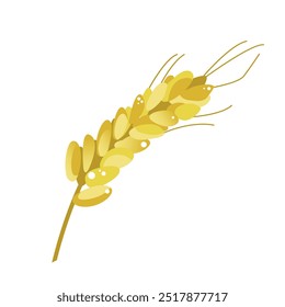 Icono de cebada de color. Agricultura Ilustración vectorial de trigo. Elementos de grano de trigo, espigas de trigo, semillas o centeno, símbolo de prosperidad