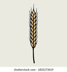 Colored barley spike for art brush bar menu or pattern brush logo element