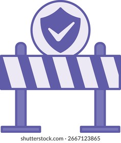 Icono de barrera de color. Ilustración vectorial. Valla de seguridad vial. Concepto de protección