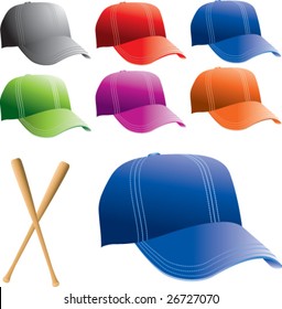 colored baseball caps