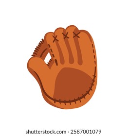 colored baseball game symbol glove, hand drawn vector illustration