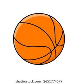 Colored basketball cartoon. Colored basketball icon