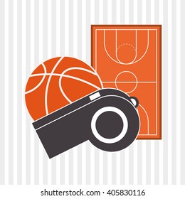 colored basketball icon, vector illustration