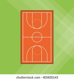 colored basketball icon, vector illustration