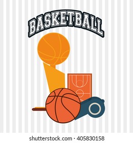 colored basketball icon, vector illustration