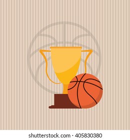 colored basketball icon, vector illustration