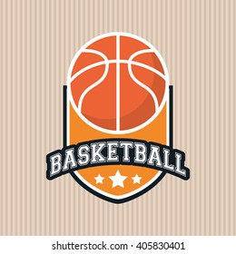 colored basketball icon, vector illustration