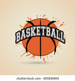 colored basketball icon, vector illustration