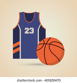 colored basketball icon, vector illustration