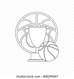 colored basketball icon, vector illustration