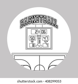 colored basketball icon, vector illustration