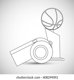 colored basketball icon, vector illustration