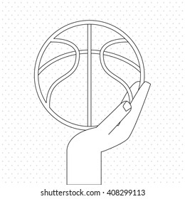colored basketball icon, vector illustration