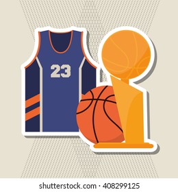 colored basketball icon, vector illustration