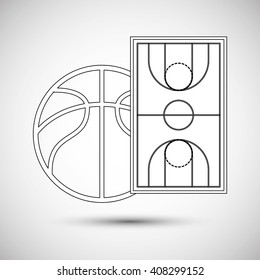 colored basketball icon, vector illustration