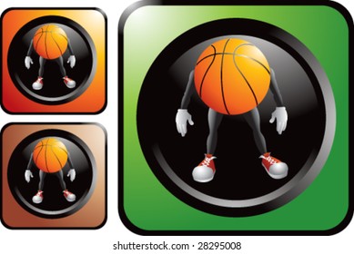 colored basketball man web button