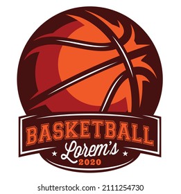 Baloncesto de colores con lugar para el texto. Plantilla, elemento para el diseño. Ilustración vectorial.