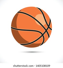 Colored basketball vector illustration. Sport basketball vector art on white background