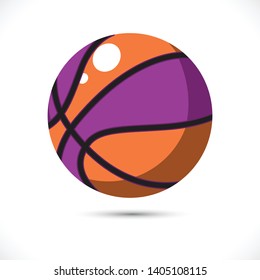 Colored basketball vector illustration. Sport basketball vector art on white background